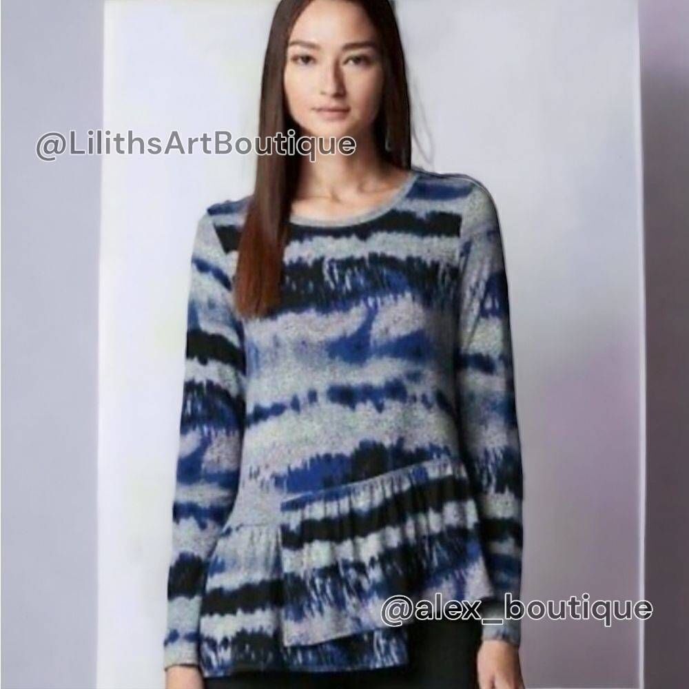Simply Vera Wang Ruffle Top(K004)- Tees,Long Sleeve, Size XS for Women